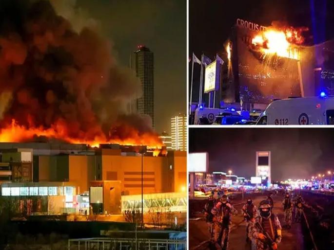 Horrific terrorist attack by ISIS at music concert in Moscow; 60 killed, 145 injured | मॉस्कोतील म्युझिक कॉन्सर्टमध्ये ISIS कडून भीषण हल्ला; 60 जणांचा मृत्यू, 145 जखमी  Horrific terrorist attack by ISIS at music concert in Moscow; 60 killed, 145 injured | मॉस्कोतील म्युझिक कॉन्सर्टमध्ये ISIS कडून भीषण हल्ला; 60 जणांचा मृत्यू, 145 जखमी