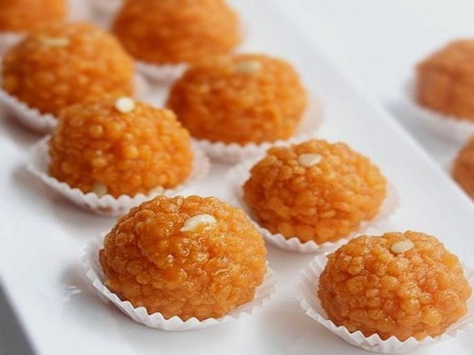 Ganesh chaturthi 2019 : Ganesh festival special receipe of motichur laddu or ladoo | Ganesh chaturthi 2019 : घरीच झटपट तयार करा मोतीचूरचे लाडू Ganesh chaturthi 2019 : Ganesh festival special receipe of motichur laddu or ladoo | Ganesh chaturthi 2019 : घरीच झटपट तयार करा मोतीचूरचे लाडू
