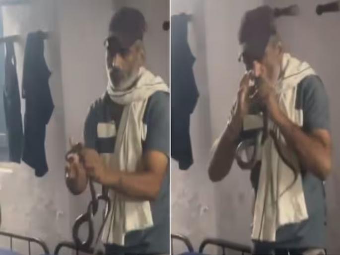 MP Snake Bite Cobra bites police officer to death | अनुभवी पोलीस कर्मचाऱ्याने हाताने पकडला नाग; मित्र व्हिडीओ काढत असतानाच चावा घेतला अन्... MP Snake Bite Cobra bites police officer to death | अनुभवी पोलीस कर्मचाऱ्याने हाताने पकडला नाग; मित्र व्हिडीओ काढत असतानाच चावा घेतला अन्...