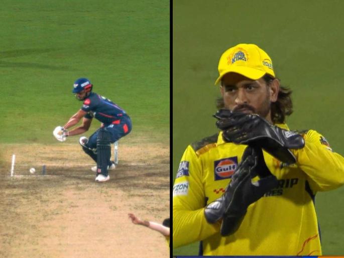 MS Dhoni indicated DRS appeal to Ruturaj while Tushar Deshpande Wide to Marcus Stoinis | MS Dhoni: धोनीने बोला DRS लेने का तो लेने का... माहीचा इशारा, ऋतुराजचे अपील अन् अंपायरला बदलावा लागला निर्णय