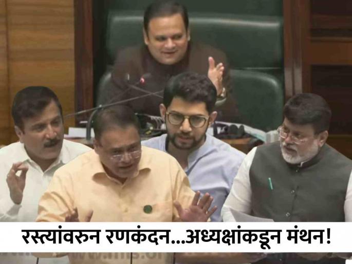 mumbai road concretisation delay mlas asks questions to minister uday samant speaker Rahul Narwekar gives instructions to take meeting with dcm eknath shinde | Mumbai Road Concretisation Work : मुंबईतील रस्त्यांवरुन विधानसभेत प्रश्नांची सरबत्ती, मंत्र्यांना घेरलं, मग नार्वेकरांनी काय तोडगा काढला? mumbai road concretisation delay mlas asks questions to minister uday samant speaker Rahul Narwekar gives instructions to take meeting with dcm eknath shinde | Mumbai Road Concretisation Work : मुंबईतील रस्त्यांवरुन विधानसभेत प्रश्नांची सरबत्ती, मंत्र्यांना घेरलं, मग नार्वेकरांनी काय तोडगा काढला?