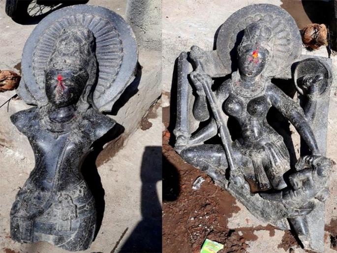 Lighting incidents: The idols found in the engraving | प्रकाशातील घटना : खोदकाम करताना सापडल्या मूर्ती Lighting incidents: The idols found in the engraving | प्रकाशातील घटना : खोदकाम करताना सापडल्या मूर्ती
