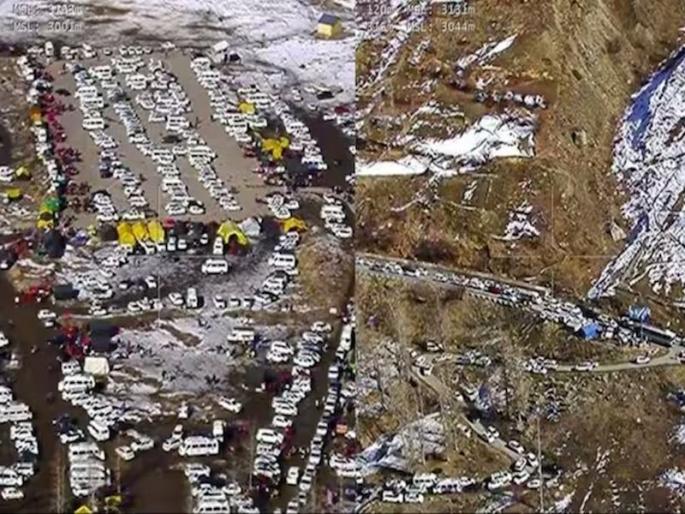 Huge tourist rush in Himachal Pradesh; Huge traffic jam, thousands of vehicles stuck, see photo | हिमाचल प्रदेशात पर्यटकांची मोठी गर्दी; प्रचंड वाहतूक कोंडी, हजारो वाहने अडकली, पाहा फोटो Huge tourist rush in Himachal Pradesh; Huge traffic jam, thousands of vehicles stuck, see photo | हिमाचल प्रदेशात पर्यटकांची मोठी गर्दी; प्रचंड वाहतूक कोंडी, हजारो वाहने अडकली, पाहा फोटो