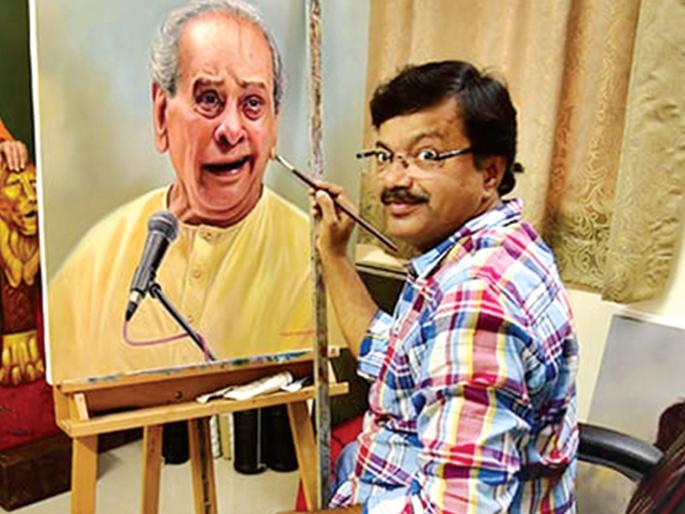 Films made by listening to songs, talks, dialogues | गाणी, भाषणे, संवाद ऐकत साकारली तैलचित्रे Films made by listening to songs, talks, dialogues | गाणी, भाषणे, संवाद ऐकत साकारली तैलचित्रे