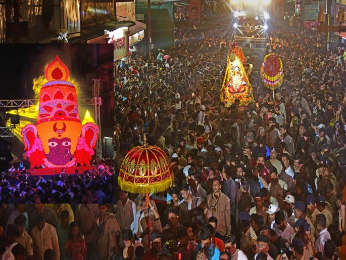 A large crowd of devotees attend the Nagarpradakshina ceremony of Ambabai | अंबाबाईच्या नगर प्रदक्षिणेस भक्तांचा महापूर, एकवीस फुटी प्रतिकृती लक्षवेधी A large crowd of devotees attend the Nagarpradakshina ceremony of Ambabai | अंबाबाईच्या नगर प्रदक्षिणेस भक्तांचा महापूर, एकवीस फुटी प्रतिकृती लक्षवेधी