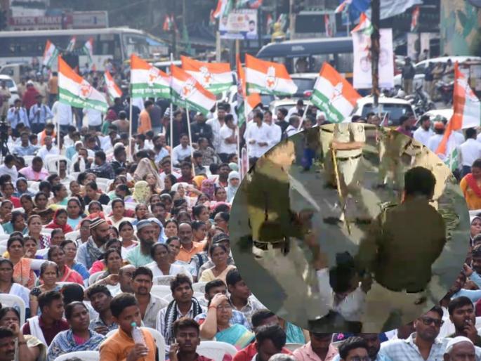 Congress march in Nagpur, state president Nana Patole detained by police | नागपुरात काँग्रेसचा मोर्चा, प्रदेशाध्यक्ष नाना पटोलेंना पोलिसांनी ताब्यात घेतले