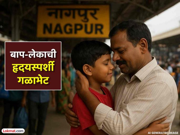 small kid who was lost in crowded nagpur railway met his father in short time | लाखोंच्या गर्दीत हरवलेला 'मुन्ना' काही मिनिटांत 'अण्णा'च्या गळ्यात; बापलेकांची भावनिक भेट small kid who was lost in crowded nagpur railway met his father in short time | लाखोंच्या गर्दीत हरवलेला 'मुन्ना' काही मिनिटांत 'अण्णा'च्या गळ्यात; बापलेकांची भावनिक भेट