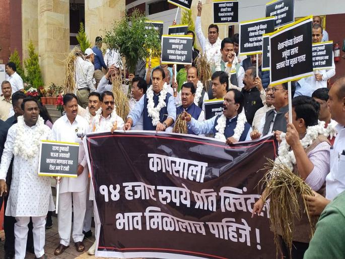 Maharashtra Assembly Winter Session: Gives money to farmers, government takes percentage, opposition party aggressive against state government | शेतकऱ्यांच्या हातावर देते तुरी, सरकार घेते टक्केवारी, विरोधी पक्ष राज्य सरकारविरोधात आक्रमक Maharashtra Assembly Winter Session: Gives money to farmers, government takes percentage, opposition party aggressive against state government | शेतकऱ्यांच्या हातावर देते तुरी, सरकार घेते टक्केवारी, विरोधी पक्ष राज्य सरकारविरोधात आक्रमक