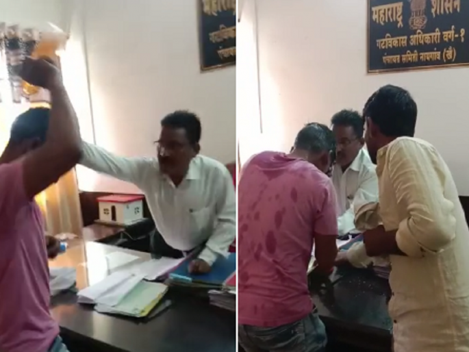 One attempted self-immolation in Naigaon Panchayat Samiti office | खळबळजनक! नायगांव पंचायत समिती कार्यालयात एकाचा आत्मदहनाचा प्रयत्न One attempted self-immolation in Naigaon Panchayat Samiti office | खळबळजनक! नायगांव पंचायत समिती कार्यालयात एकाचा आत्मदहनाचा प्रयत्न