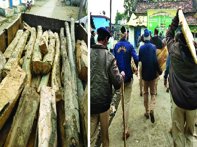 Again forest dept raid on Chikhali village for Sagwan smuggling ; All villagers is involved | तस्करीसाठी कुख्यात चिखलीत पुन्हा धाड; अख्या गावाचा आहे सहभाग Again forest dept raid on Chikhali village for Sagwan smuggling ; All villagers is involved | तस्करीसाठी कुख्यात चिखलीत पुन्हा धाड; अख्या गावाचा आहे सहभाग