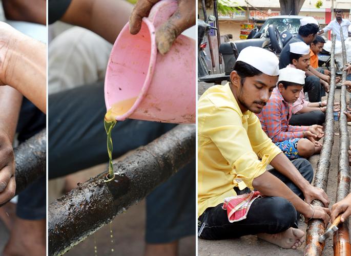 Solapur's Gadha Yatra; Dwarka's heavy sand and oil filling made the optional Nanded flute in the yatra | सोलापूरची गड्डा यात्रा ; द्वारकेची जड वाळू अन् तेल भरून सज्ज केले यात्रेतील पर्यायी नंदीध्वज 