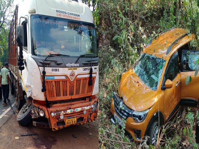 1 killed, 5 injured in truck car accident near Nanij on Ratnagiri Kolhapur highway | नाणीज येथे ट्रक-कार अपघातात १ ठार, ५ जखमी; लग्नासाठी जाताना घडली दुर्घटना 1 killed, 5 injured in truck car accident near Nanij on Ratnagiri Kolhapur highway | नाणीज येथे ट्रक-कार अपघातात १ ठार, ५ जखमी; लग्नासाठी जाताना घडली दुर्घटना