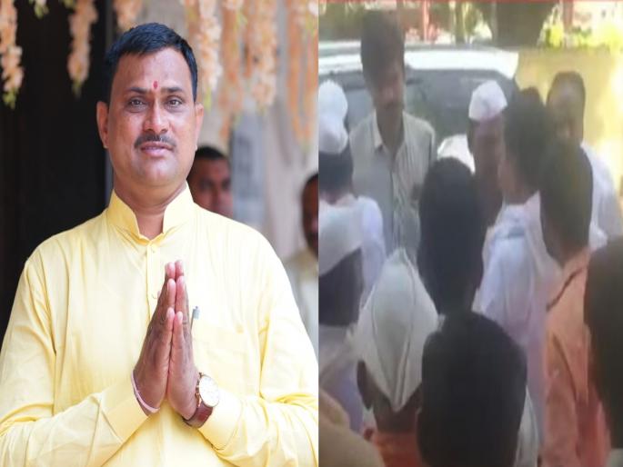 Maratha protesters oppose BJP MLA Narayan Kuche who came to the village for the event | गावात पाय ठेवताच मराठा तरुण संतापले; भाजप आमदारावर माघारी फिरण्याची नामुष्की! Maratha protesters oppose BJP MLA Narayan Kuche who came to the village for the event | गावात पाय ठेवताच मराठा तरुण संतापले; भाजप आमदारावर माघारी फिरण्याची नामुष्की!