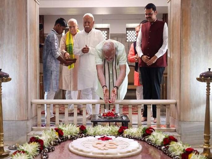 PM Narendra Modi hints at future five-point agenda from Nagpur; message that 'all is well' in RSS Sangh-BJP | नागपूरच्या भूमीतून पंतप्रधानांकडून भविष्यातील पंचसूत्रीचे संकेत; संघ-भाजपमध्ये ‘ऑल इज वेल’ असल्याचा संदेश