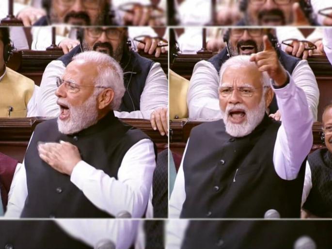 pm narendra modi targets opposition rajya sabha congress nehru gandhi family taget | “एकटा किती जणांवर भारी पडतोय हे देश पाहतोय,” विरोधकांच्या घोषणाबाजीदरम्यान मोदी कडाडले pm narendra modi targets opposition rajya sabha congress nehru gandhi family taget | “एकटा किती जणांवर भारी पडतोय हे देश पाहतोय,” विरोधकांच्या घोषणाबाजीदरम्यान मोदी कडाडले