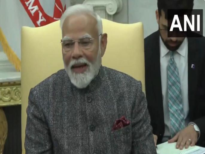 Modi Trump Meeting: We Come Together Is 'Ek Aur Ek 11'; Narendra Modi praised Donald Trump after his meeting | Modi Trump Meeting: "आम्ही एकत्र येणं म्हणजे 'एक और एक ग्यारह'; आमची ताकद विश्वाच्या कल्याणासाठी वापरू" Modi Trump Meeting: We Come Together Is 'Ek Aur Ek 11'; Narendra Modi praised Donald Trump after his meeting | Modi Trump Meeting: "आम्ही एकत्र येणं म्हणजे 'एक और एक ग्यारह'; आमची ताकद विश्वाच्या कल्याणासाठी वापरू"