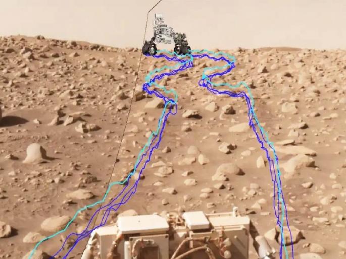 Now NASA's rover, in self-driving mode, crosses the rock | मंगळ ग्रहावर कमाल! आता नासाचा रोव्हर सेल्फ ड्रायव्हिंग मोडमध्ये, खडक ओलांडला Now NASA's rover, in self-driving mode, crosses the rock | मंगळ ग्रहावर कमाल! आता नासाचा रोव्हर सेल्फ ड्रायव्हिंग मोडमध्ये, खडक ओलांडला