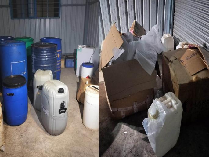 In Nashik, after the factory of MD drugs, the warehouse of raw materials is also in disarray | नाशिकमध्ये एम.डी ड्रग्जच्या कारखान्यापाठोपाठ कच्च्या मालाचे गुदामही उद्धवस्त In Nashik, after the factory of MD drugs, the warehouse of raw materials is also in disarray | नाशिकमध्ये एम.डी ड्रग्जच्या कारखान्यापाठोपाठ कच्च्या मालाचे गुदामही उद्धवस्त