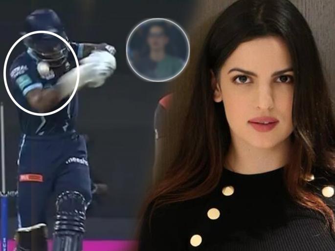hardik pandya ball hit on helmet by umran malik bouncer hot wife natasa stankovic reaction goes viral gt vs srh ipl 2022 | Hardik Pandya Helmet Umran Malik, IPL 2022 SRH vs GT Live: हार्दिक पांड्याच्या डोक्यावरील हेल्मेटला चेंडू आदळला; पत्नी नताशाची रिअँक्शन झाली व्हायरल