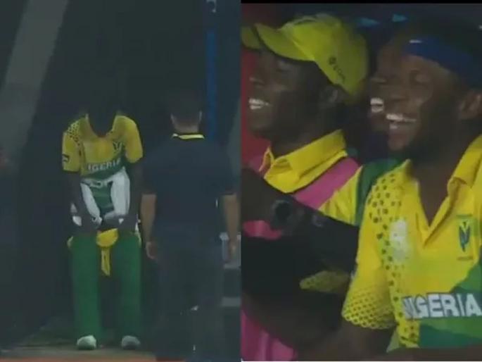 WATCH: Nigerian batsman stops batting, races off the ground to attend 'nature's call' | Video : लघुशंका आल्यावर बॅट्समन खेळ सोडून मैदानाबाहेर सुसाट धावू लागला अन्....
