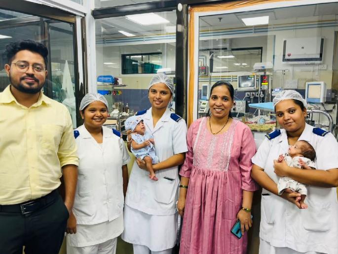 The Navi Mumbai Municipal Hospital gave life to the twins | नवी मुंबई महानगरपालिका रुग्णालयाने दिले जुळ्या मुलांना जीवनदान The Navi Mumbai Municipal Hospital gave life to the twins | नवी मुंबई महानगरपालिका रुग्णालयाने दिले जुळ्या मुलांना जीवनदान