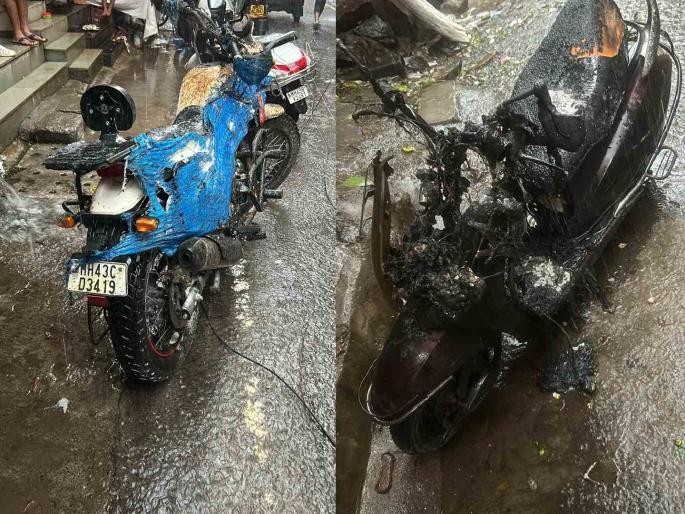 139 mm rain in Navi Mumbai in 24 hours; | नवी मुंबईत 24 तासात 139 मिमी पाऊस, ट्रान्सफॉर्मर च्या आगीत ५ मोटारसायकल जळाल्या 139 mm rain in Navi Mumbai in 24 hours; | नवी मुंबईत 24 तासात 139 मिमी पाऊस, ट्रान्सफॉर्मर च्या आगीत ५ मोटारसायकल जळाल्या