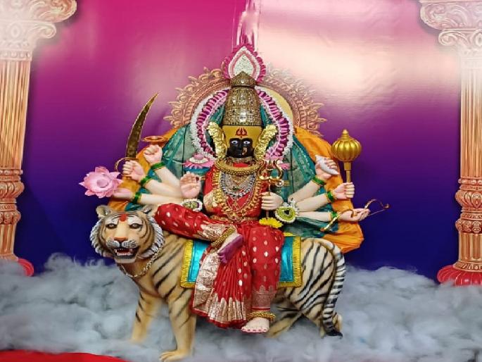 Worship of Sri Ambabai as Goddess Durga in Kolhapur on the seventh day of Navratri festival | Navratri 2024: सप्तमीला अंबाबाई दुर्गादेवी रुपात Worship of Sri Ambabai as Goddess Durga in Kolhapur on the seventh day of Navratri festival | Navratri 2024: सप्तमीला अंबाबाई दुर्गादेवी रुपात