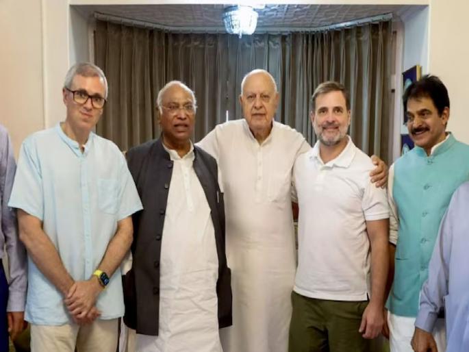 national conference-Congress seat distribution announced in Jammu Kashmir election; Five seats will fight against each other | जम्मू काश्मीरमध्ये एनसी-काँग्रेसचे जागावाटप जाहीर; पाच जागांवर एकमेकांविरोधात लढणार national conference-Congress seat distribution announced in Jammu Kashmir election; Five seats will fight against each other | जम्मू काश्मीरमध्ये एनसी-काँग्रेसचे जागावाटप जाहीर; पाच जागांवर एकमेकांविरोधात लढणार