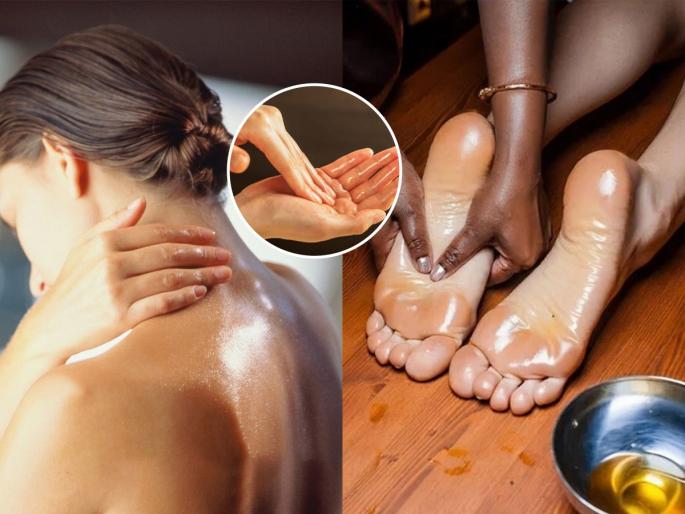 A remedy to reduce stress in one minute, do this oil massage on your palms and neck every night before going to bed | एका मिनिटांत स्ट्रेस कमी करणारा उपाय, रोज रात्री झोपण्यापूर्वी तळव्यांना आणि मानेला ‘असं’ करा तेल मालिश