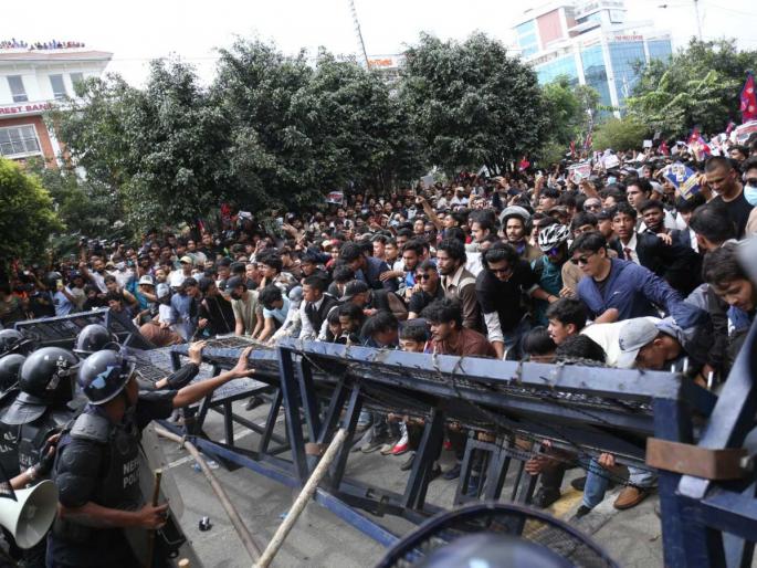 Nepal govt revokes social media ban after Gen-Z protests turn violent; 19 dead | GEN-Z च्या आंदोलनापुढे नेपाळ सरकार झुकले; सोशल मीडियावरील बंदी उठवली Nepal govt revokes social media ban after Gen-Z protests turn violent; 19 dead | GEN-Z च्या आंदोलनापुढे नेपाळ सरकार झुकले; सोशल मीडियावरील बंदी उठवली