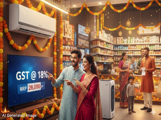 gst rates cut festive season navratri 2025 sales boost tv ac fridge sell increased | GST कमी झाला आणि AC-TV च्या विक्रीत झाली जोरदार वाढ, किराणा दुकानदारांनाही 'अच्छे दिन'