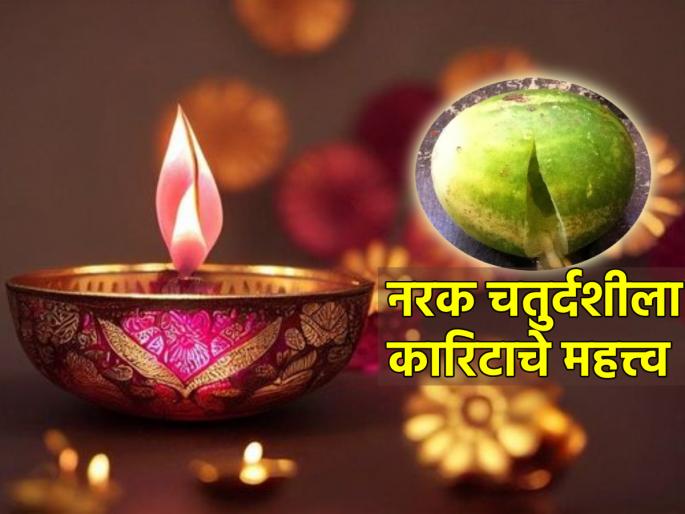 Diwali 2023: On Narak Chaturdashi, before sunrise, why is karit crushed with the foot and its juice applied to the tongue? The importance of reading! | Diwali 2023: नरक चतुर्दशीला सूर्योदयापूर्वी कारिट पायाने चिरडून त्याचा रस जिभेला का लावतात? वाचा महत्त्व! Diwali 2023: On Narak Chaturdashi, before sunrise, why is karit crushed with the foot and its juice applied to the tongue? The importance of reading! | Diwali 2023: नरक चतुर्दशीला सूर्योदयापूर्वी कारिट पायाने चिरडून त्याचा रस जिभेला का लावतात? वाचा महत्त्व!