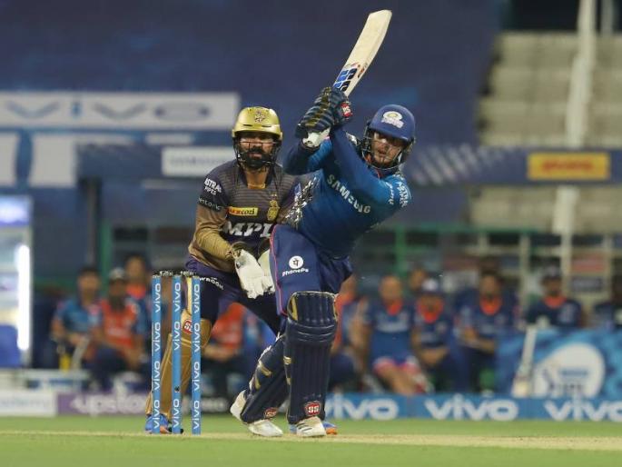 IPL 2021, MI vs KKR, Live: Mumbai Indians challenge for 156 runs against Kolkata; D'Cock's half-century | IPL 2021, MI vs KKR, Live: मुंबई इंडियन्सचं कोलकातासमोर विजयासाठी १५६ धावांचं आव्हान; डी'कॉकची अर्धशतकी खेळी