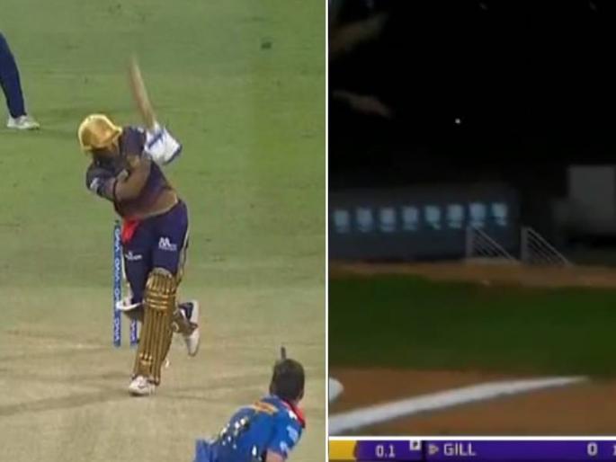 IPL 2021 Shubman Gill hits stunning six to trent bolt about 97 meters | IPL 2021: शुबमन गिलनं फ्रंट फूटवर येत बोल्टला लगावला खणखणीत षटकार, चेंडू थेट स्टेडियम बाहेर; पाहा Video