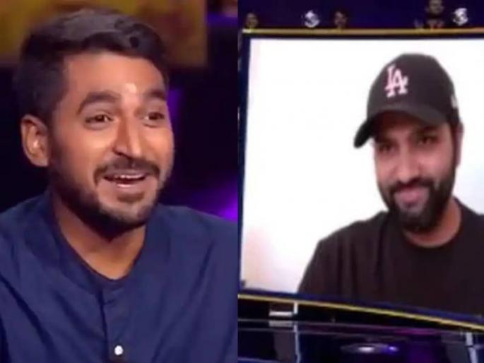 ipl Watch Rohit Sharma surprises fan on KBC set with video call gifts him his signed Mumbai Indians gloves | KBC च्या सेटवर रोहित शर्माचा व्हिडिओ कॉल अन् स्पर्धक म्हणाला...'मला माझ्या देवाचं दर्शन झालं'; पाहा Video
