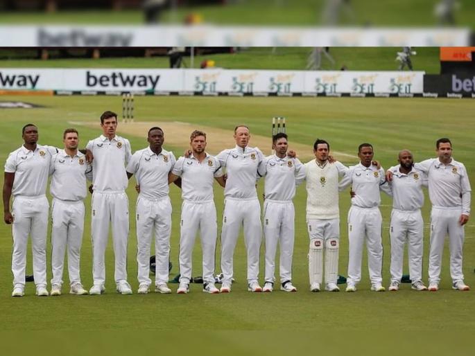 India and south africa had a moment of silence in the memory of archbishop emeritus desmond tutu who passed away this morning | India Vs South Africa Test Match, Centurion Test: सामन्याआधी खेळाडूंचं मौन अन् यजमानांनी हातावर बांधली काळीपट्टी, कारण...