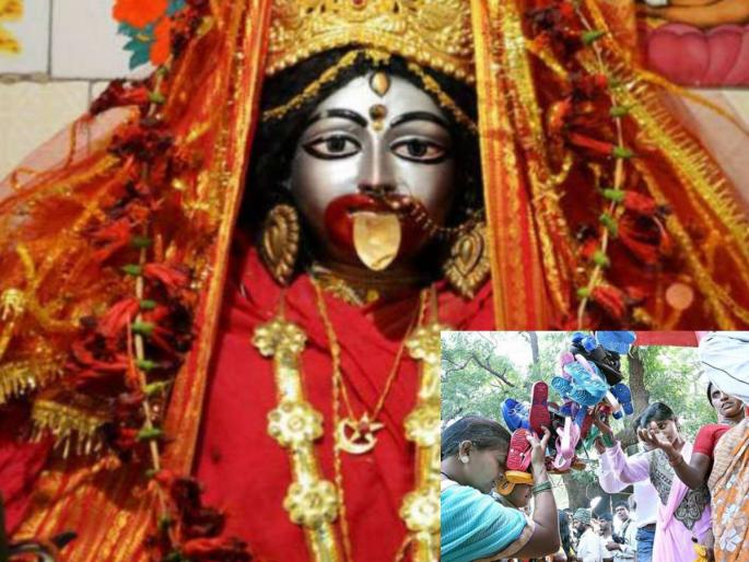 Devotees carry a garland of slippers in 'this' temple to get rid of knee pain! | गुडघेदुखी बरी व्हावी म्हणून 'या' मंदिरात भाविक चक्क चपलांचा हार वाहून नवस पूर्ण करतात!