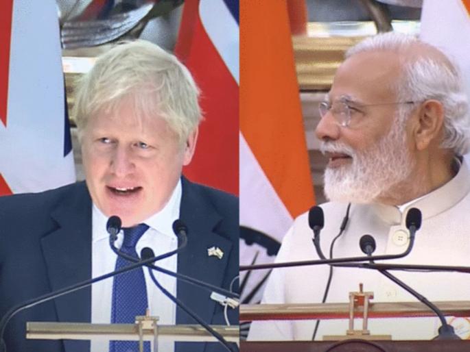 Boris Johnson And Pm Narendra Modi Press Conference Today Latest News | Boris Johnson: "अमिताभ बच्चन अन् सचिन तेंडुलकर असल्यासारखं वाटलं", मोदींच्या पाहुणचाराने भारावले बोरिस जॉन्सन! Boris Johnson And Pm Narendra Modi Press Conference Today Latest News | Boris Johnson: "अमिताभ बच्चन अन् सचिन तेंडुलकर असल्यासारखं वाटलं", मोदींच्या पाहुणचाराने भारावले बोरिस जॉन्सन!