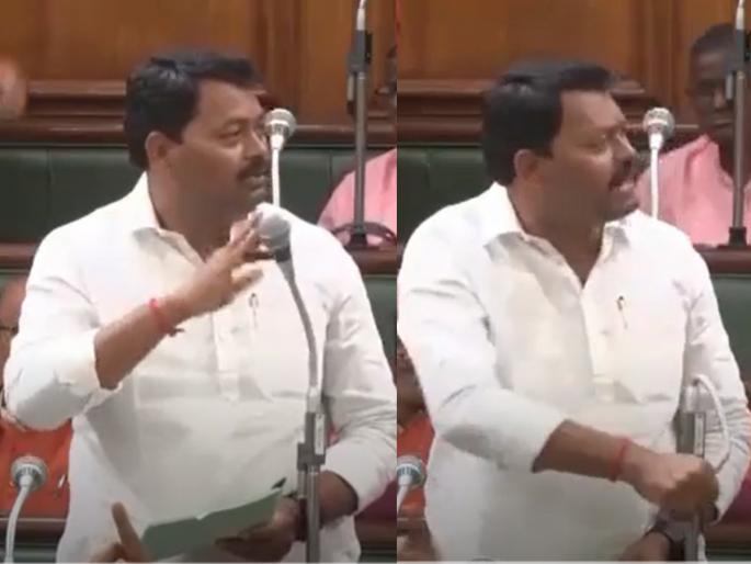 bjp mla breaks mike while speaking suspended for two days | भाजपा आमदारानं बोलता बोलता विधानसभेतील माईकच तोडून टाकला, दोन दिवसांसाठी केलं निलंबीत! bjp mla breaks mike while speaking suspended for two days | भाजपा आमदारानं बोलता बोलता विधानसभेतील माईकच तोडून टाकला, दोन दिवसांसाठी केलं निलंबीत!