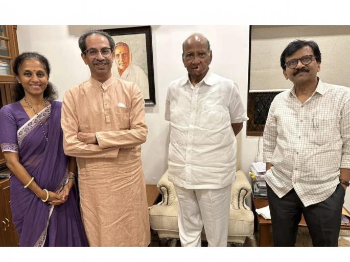 Former Maharashtra CM Uddhav Thackeray meets Sharad Pawar amid talk of rift in MVA | वज्रमूठ टिकवण्यासाठी मविआ नेत्यांची कसरत; आधी एकमेकांविरोधात शेरेबाजी, आता समेटासाठी भेटीगाठी Former Maharashtra CM Uddhav Thackeray meets Sharad Pawar amid talk of rift in MVA | वज्रमूठ टिकवण्यासाठी मविआ नेत्यांची कसरत; आधी एकमेकांविरोधात शेरेबाजी, आता समेटासाठी भेटीगाठी