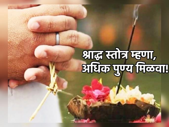 Pitru Paksha 2023: Chanting 'This' Stotra With Shraddha Vidhi Brings More Benefits! | Pitru Paksha 2023: श्राद्धविधी बरोबर 'हे' स्तोत्र म्हटल्याने मिळतात अधिक फायदे! Pitru Paksha 2023: Chanting 'This' Stotra With Shraddha Vidhi Brings More Benefits! | Pitru Paksha 2023: श्राद्धविधी बरोबर 'हे' स्तोत्र म्हटल्याने मिळतात अधिक फायदे!