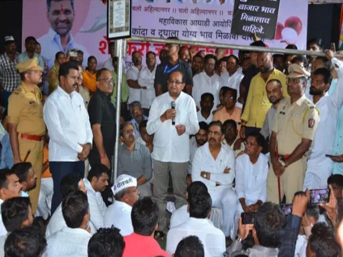 MP Nilesh Lanke agitation against onion milk price hike suspended | कांदा, दूध दरवाढीचे खासदार निलेश लंके यांचे आंदोलन स्थगित MP Nilesh Lanke agitation against onion milk price hike suspended | कांदा, दूध दरवाढीचे खासदार निलेश लंके यांचे आंदोलन स्थगित