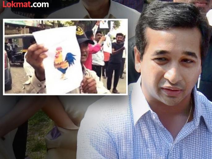 Minister Nitesh Rane convoy was shown photos of chickens dispute during Solapur visit | मंत्री नितेश राणे यांच्या ताफ्याला दाखवले चक्क कोंबड्यांचे फोटो; सोलापूर दौऱ्यावेळी गोंधळ Minister Nitesh Rane convoy was shown photos of chickens dispute during Solapur visit | मंत्री नितेश राणे यांच्या ताफ्याला दाखवले चक्क कोंबड्यांचे फोटो; सोलापूर दौऱ्यावेळी गोंधळ