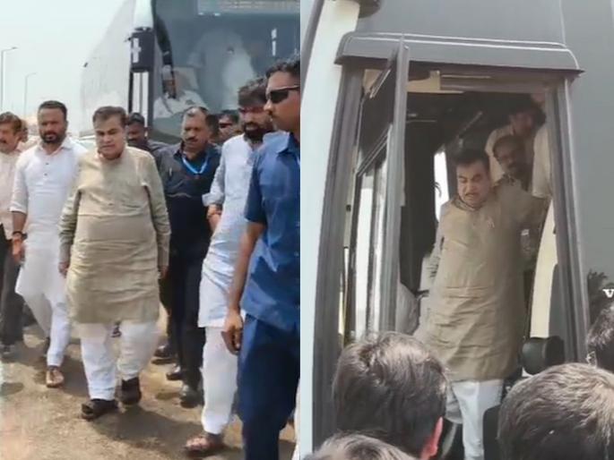 Nitin Gadkari also responded to PM Modi's appeal, inspected the Palkhi highway works while traveling by bus | PM मोदींच्या आवाहनाला गडकरींचाही प्रतिसाद, बसने प्रवास करत केली पालखी महामार्गाच्या कामांची पाहणी; दौरा सुरू असतानाच... Nitin Gadkari also responded to PM Modi's appeal, inspected the Palkhi highway works while traveling by bus | PM मोदींच्या आवाहनाला गडकरींचाही प्रतिसाद, बसने प्रवास करत केली पालखी महामार्गाच्या कामांची पाहणी; दौरा सुरू असतानाच...