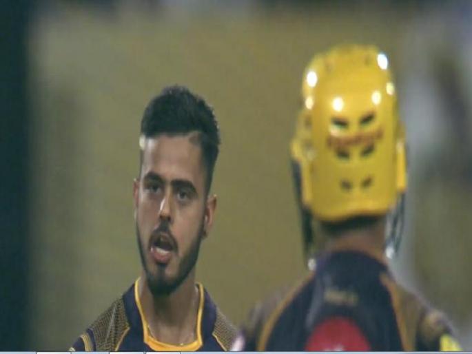 IPL 2018: Virat kolhi gifts nitish rana his bat after taking his wicket | IPL 2018 : बाद केल्यानंतर युवा खेळाडूनं दिली होती शिवी, कोहलीने केली बॅट गिफ्ट 