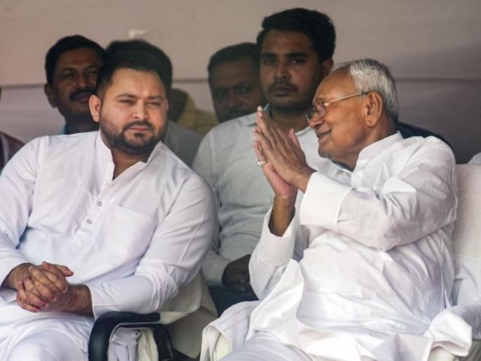 Nitish Kumar folded hands to form government now bjp jdu challenged Tejashwi Yadav | "CM नितीश कुमार हात जोडत होते..."; तेजस्वी यादवांच्या विधानावर BJP-JDU चा मोठा दावा Nitish Kumar folded hands to form government now bjp jdu challenged Tejashwi Yadav | "CM नितीश कुमार हात जोडत होते..."; तेजस्वी यादवांच्या विधानावर BJP-JDU चा मोठा दावा