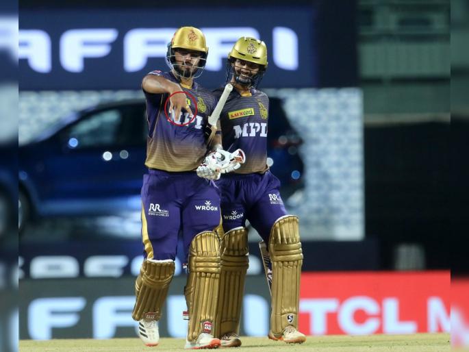 IPL 2021, KKR vs SRH T20 Live : Nitish Rana celebration fifty with showing fingers, know the reason  | IPL 2021, KKR vs SRH T20 Live : नितीश राणानं अर्धशतकाचं सेलिब्रेशन केलं खास स्टाईलमध्ये, त्यामागे आहे विशेष कारण!