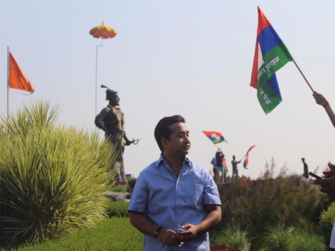 Can not construct umbrella over Maharaja's statue, Ram temple will be built? nitesh rane of shivsena | 'महाराजांच्या पुतळ्यावर छत्र बसवू शकत नाहीत, त्यांची राम मंदिर बांधायची लायकी नाही' Can not construct umbrella over Maharaja's statue, Ram temple will be built? nitesh rane of shivsena | 'महाराजांच्या पुतळ्यावर छत्र बसवू शकत नाहीत, त्यांची राम मंदिर बांधायची लायकी नाही'
