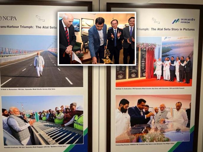 in mumbai exhibition of photographs of atal setu at ncpa in dilip piramal art gallery at nariman point in association with mmrda | अटल सेतूचे दर्शन घडविणाऱ्या छायाचित्रांचे एनसीपीएमध्ये प्रदर्शन in mumbai exhibition of photographs of atal setu at ncpa in dilip piramal art gallery at nariman point in association with mmrda | अटल सेतूचे दर्शन घडविणाऱ्या छायाचित्रांचे एनसीपीएमध्ये प्रदर्शन