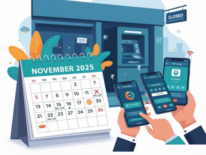 Bank Holidays November 2025 How many days will banks remain closed in November See RBI s holiday list | Bank Holidays November 2025: नोव्हेंबरमध्ये किती दिवस बँका राहणार बंद? पाहा RBI ची हॉलिडे लिस्ट, पटापट आटपा काम Bank Holidays November 2025 How many days will banks remain closed in November See RBI s holiday list | Bank Holidays November 2025: नोव्हेंबरमध्ये किती दिवस बँका राहणार बंद? पाहा RBI ची हॉलिडे लिस्ट, पटापट आटपा काम